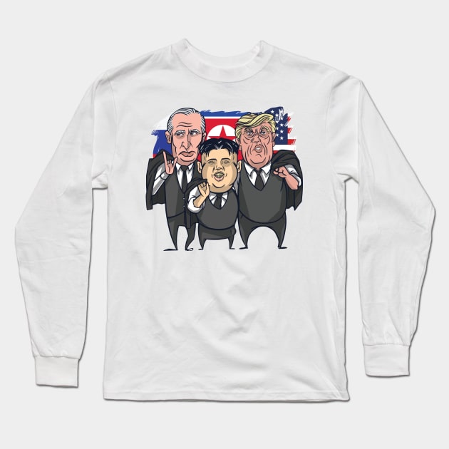 Putin Trump Kim Long Sleeve T-Shirt by LR_Collections